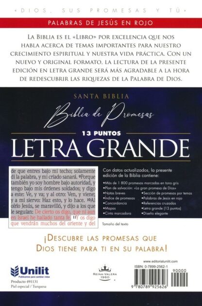BIBLIA PROMESAS TURQUESA LETRA GIGANTE - Image 2