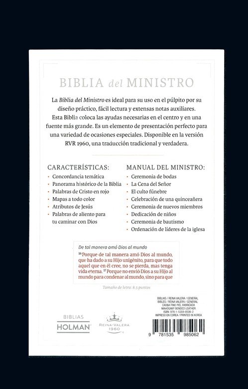 BIBLIA DEL MINISTRO RV60- PIEL NEGRO - Image 2