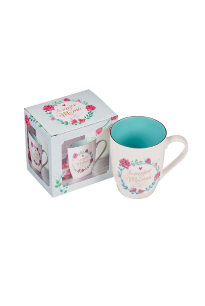 TAZA CERAMICA LA MEJOR MAMÁ FLORAL