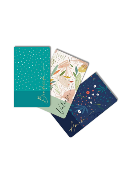 PACK 3 LIBRETAS DE NOTAS BENDECIDA, VALIOSA Y AMADA