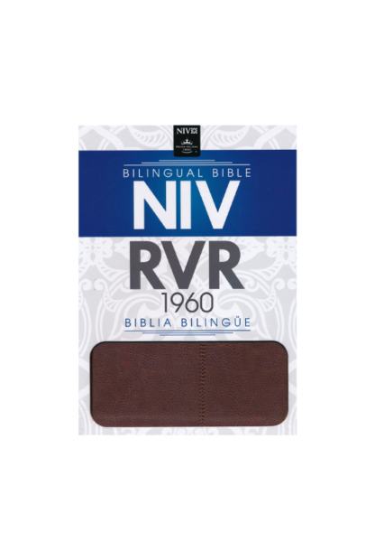 BIBLIA BILINGUE NVI - RV1960 - SEMI PIEL CAFE