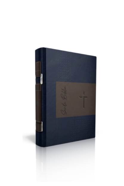 ESTUCHE DE BIBLI AZUL Y CAFE- TALLA L