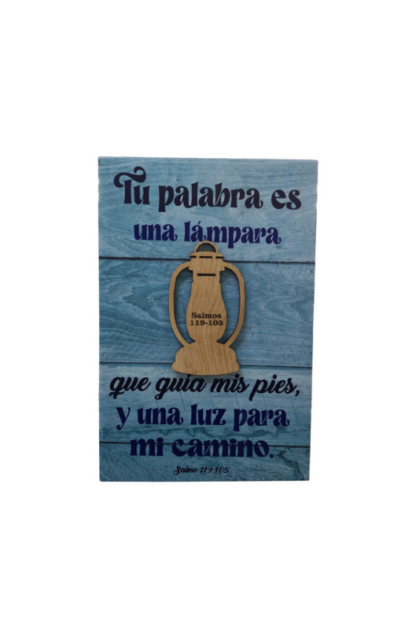 CUADRO MADERA TU PALABRA ES UNA LAMPARA