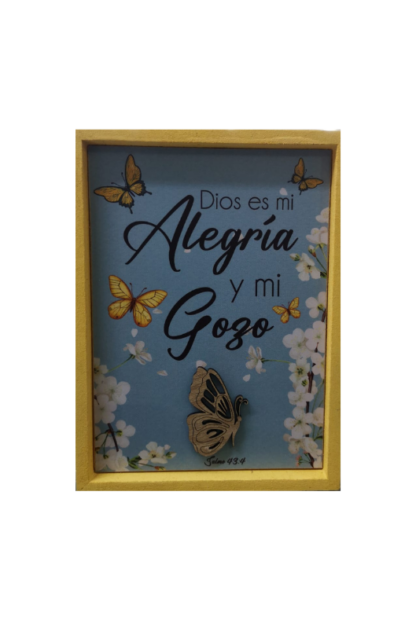 CUADRO MADERA DIOS ES MI ALEGRIA Y MI GOZO