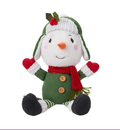 ADORNO DE PELUCHE PARA REPISA -MUÑECO DE NIEVE
