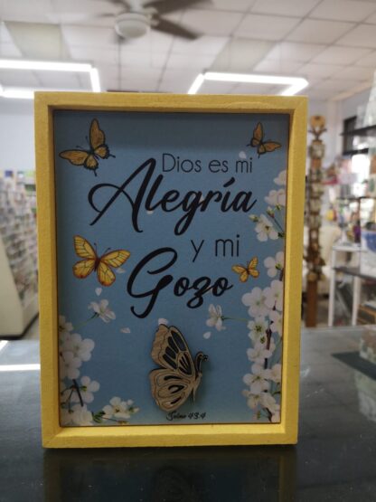 CUADRO MADERA DIOS ES MI ALEGRIA Y MI GOZO - Image 2
