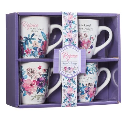 SET 4 TAZAS DE CERAMICA REJOICE