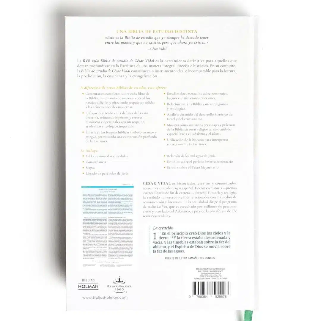 BIBLIA DE ESTUDIO DE CESAR VIDAL RV60 TAPA DURA - Image 3