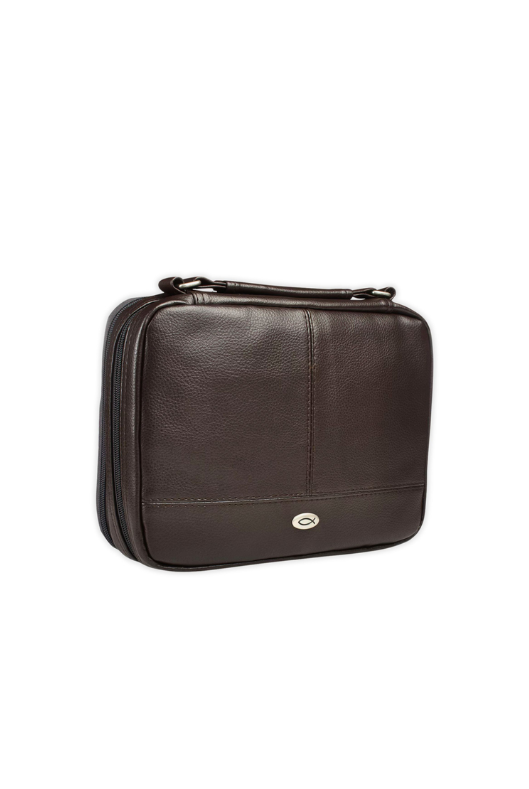 ESTUCHE CAFE PLACA PEZ TALLA L