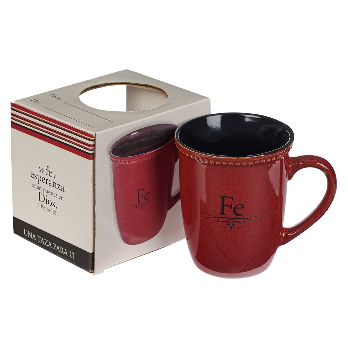 TAZA DE CERAMICA FE COLOR ROJO - Image 2