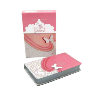 BIBLIA RV1960 MIS 15 AÑOS ROSA Y BLANCO
