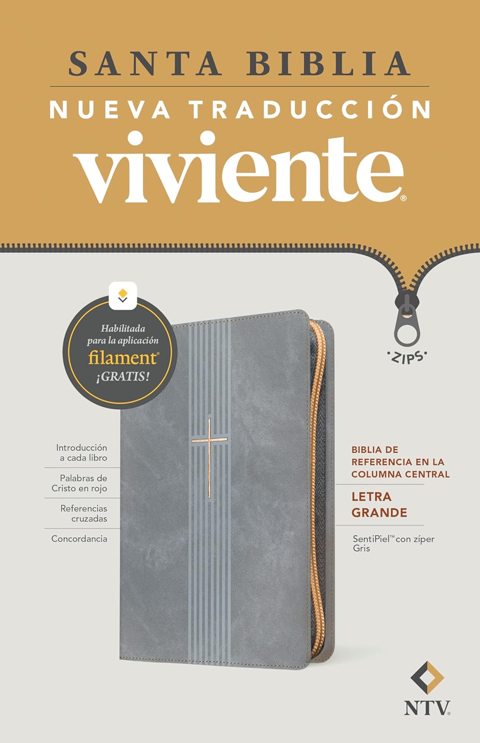 BIBLIA NTV LETRA GRANDE GRIS CON CIERRE - Image 6