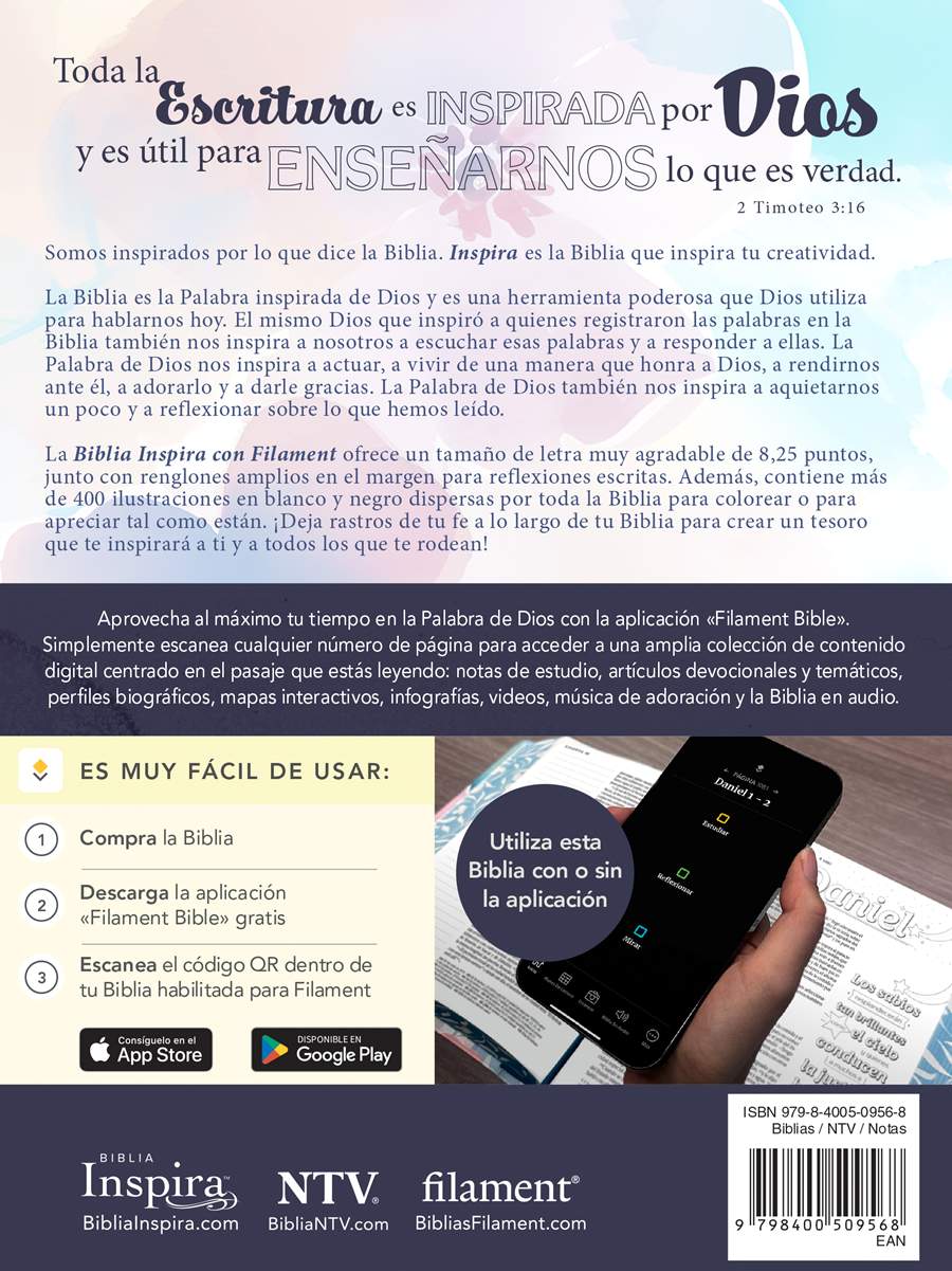 BIBLIA NTV INSPIRA RAMO AZUL LETRA GRANDE - Image 2