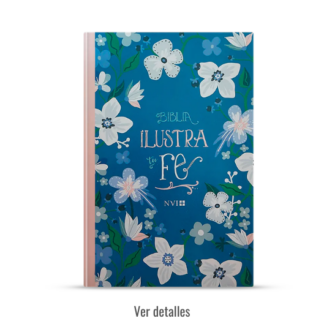 BIBLIA NVI ILUSTRA TU FE AZUL FLORAL