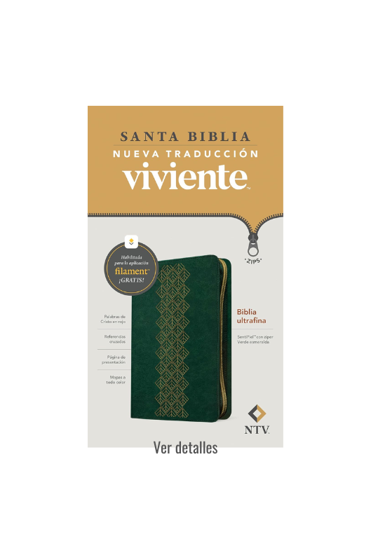 BIBLIA NTV ULTRAFINA VERDE CON CIERRE