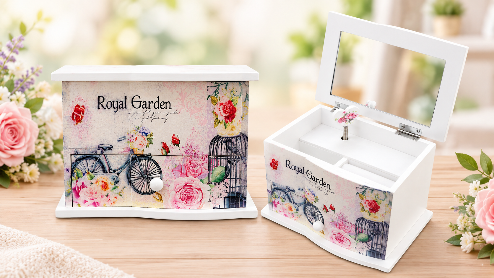 JOYERO MUSICAL CON TAPA ROYAL GARDEN - Image 2