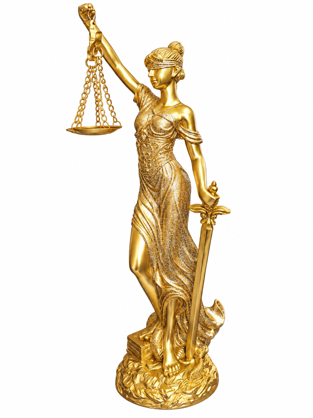 ESTATUA DAMA DE LA JUSTICIA DORADA 30 CM - Image 3