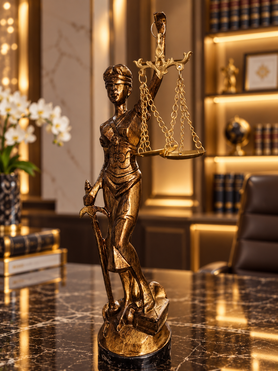 ESTATUA DAMA DE LA JUSTICIA BRONCE 27.5 CM - Image 4
